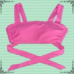 Vibrant Pink Bandeau Style Bikini Top w/ Thick Spaghetti Straps from Xhilaration